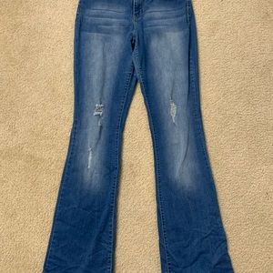 High Rise Ripped Blue Jeans